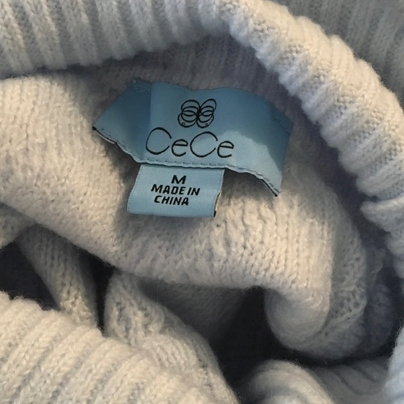 CeCe powder blue size M turtleneck sweater NWOT - Picture 3 of 5